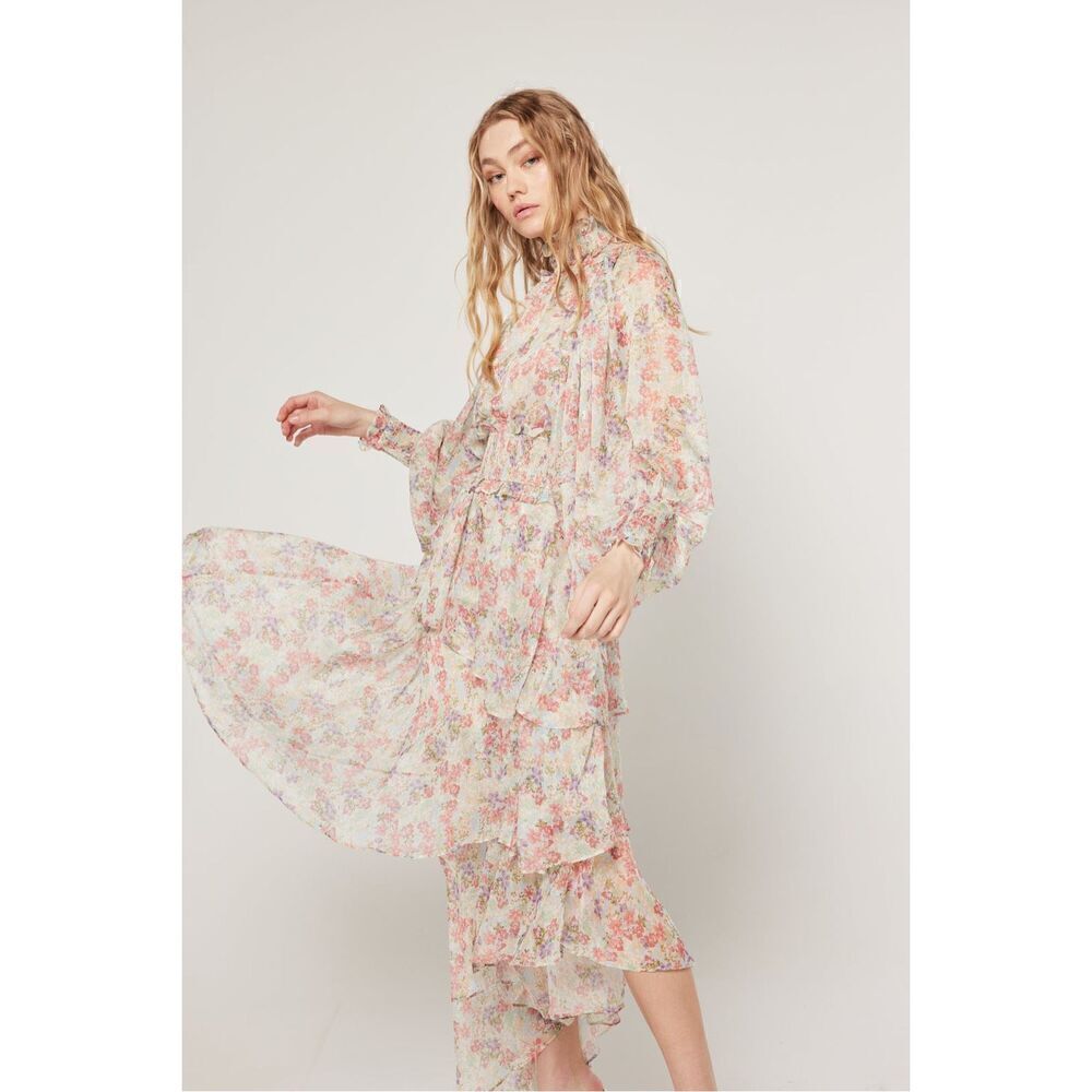 Elliatt Antonia Dress High Neck Midi Dress - in Wildflower Multi  size S NWT$289